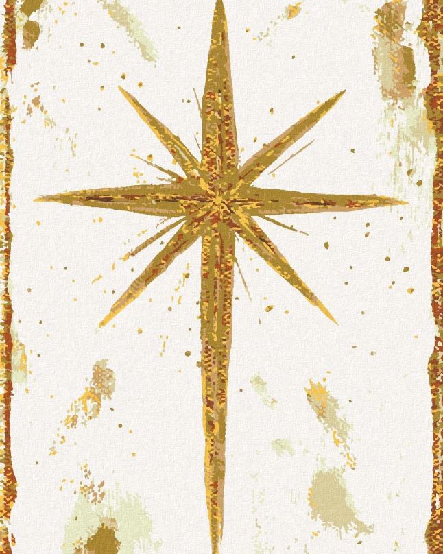 Malování podle čísel Zlatá hvězda (Haley Bush), 40x50 cm, bez rámu a bez vypnutí plátna