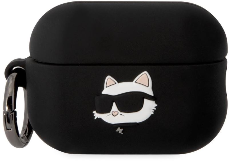 Pouzdro na sluchátka Karl Lagerfeld 3D Logo NFT Choupette Head Silikonové Pouzdro pro Airpods Pro 2 Black