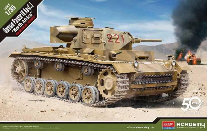 Model tanku Model Kit tank 13531 - German Panzer III Ausf.J "North Africa"