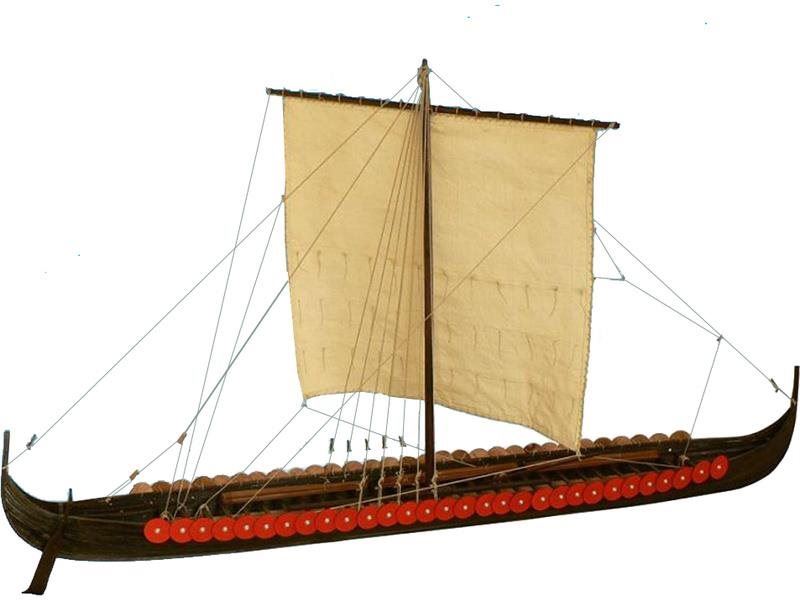 Model lodě Dušek Vikingská prodloužená loď 1060 1:35 kit