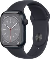 Chytré hodinky Apple Watch Series 8 41mm Temně inkoustový hliník s temně inkoustovým sportovním řemínkem
