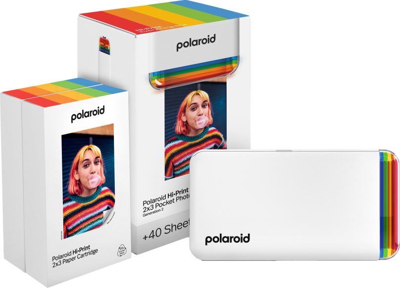 Termosublimační tiskárna Polaroid Hi·Print 2x3  Pocket Photo Printer Generation 2 Starter Set White (40 ks papíru)
