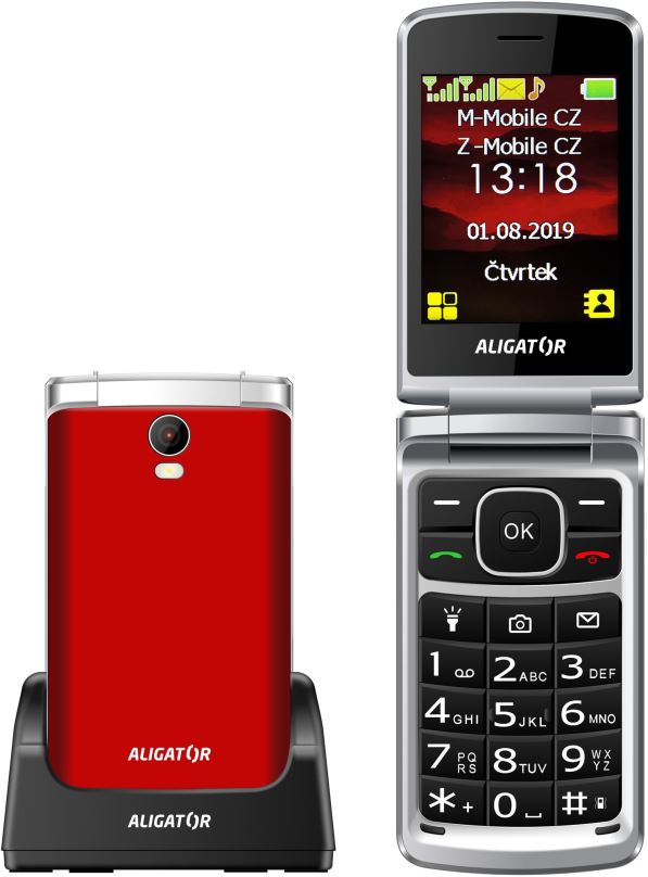 Mobilní telefon ALIGATOR V710 Senior červená