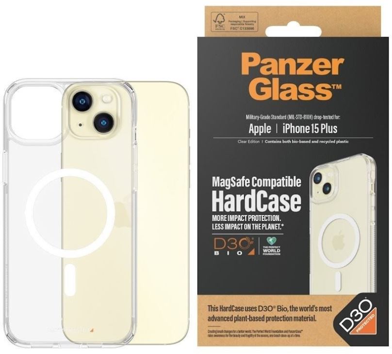 Kryt na mobil PanzerGlass HardCase MagSafe Apple iPhone 15 Plus s ochranou vrstvou D3O