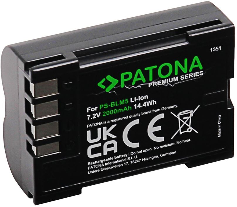 Baterie pro fotoaparát PATONA pro Olympus BLM1/BLM5 2000mAh Li-Ion 7,2V Premium