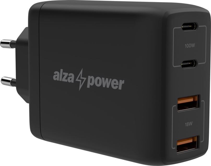 Nabíječka do sítě AlzaPower G300 GaN Fast Charge 100W černá