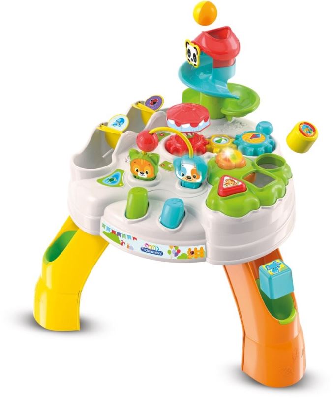 Hračka pro nejmenší Clementoni Clemmy baby - Veselý hrací stolek s kostkami a zvířátky