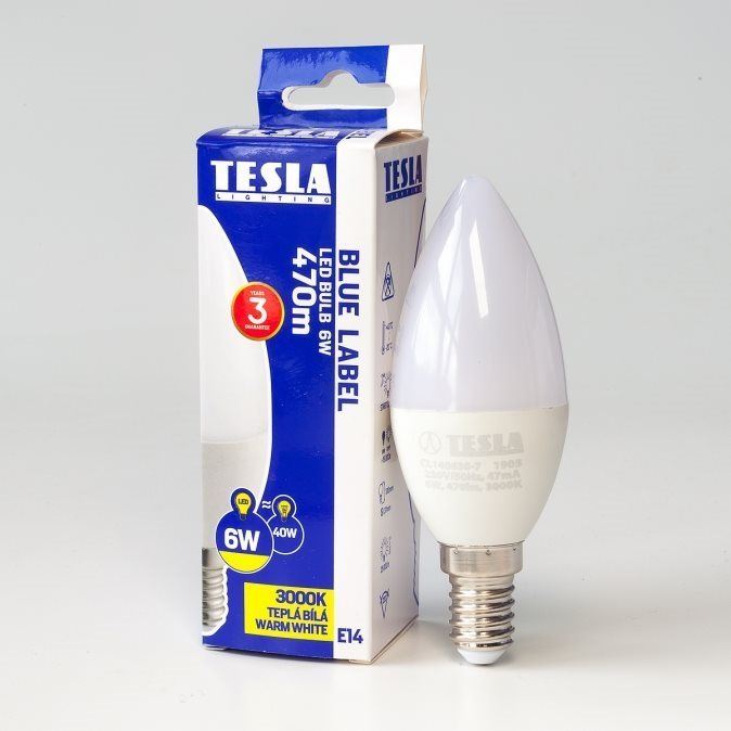 LED žárovka Tesla LED žárovka svíčka E14 6W
