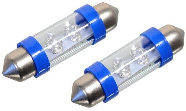 LED autožárovka COMPASS Žárovka 4LED 12V suf.11X39 SV8.5 modrá 2ks