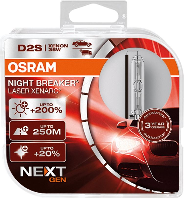 Xenonová výbojka Osram Xenarc D2S Night Breaker Laser Next. gen+200% Duo Box