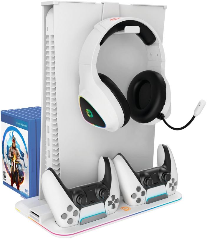Stojan na herní konzoli Canyon multifunkční chladící stojan pro PS5, bílý