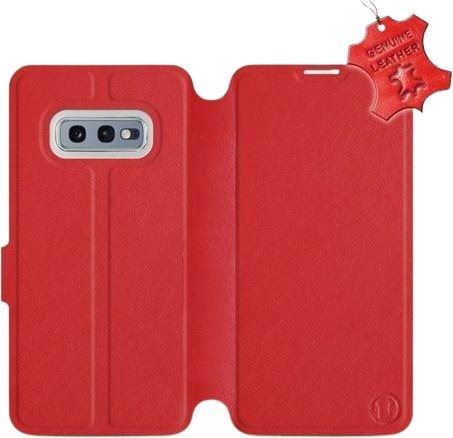 Kryt na mobil Flip pouzdro na mobil Samsung Galaxy S10e - Červené - kožené -   Red Leather