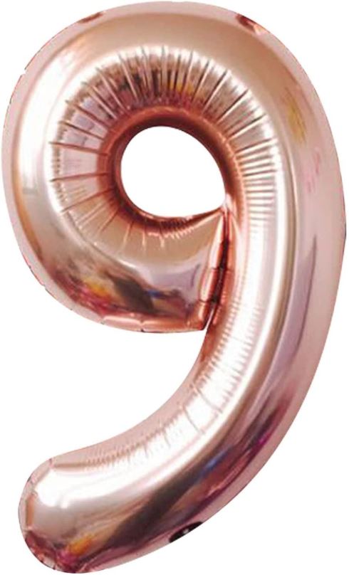 Balonky Atomia fóliový balón narozeninové číslo 9, ružovo zlatý 82 cm