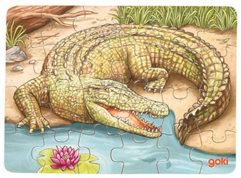 GOKI Dřevěné puzzle Australská zvířata: Krokodýl 24 dílků