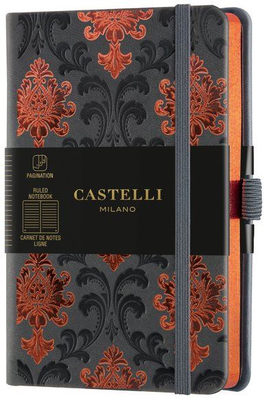 Zápisník CASTELLI MILANO Copper&Gold Baroque, velikost S Orange