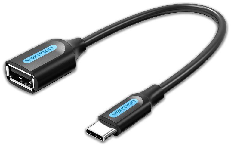 Redukce Vention USB-C (M) to USB (F) OTG Cable 0.15m Black PVC Type
