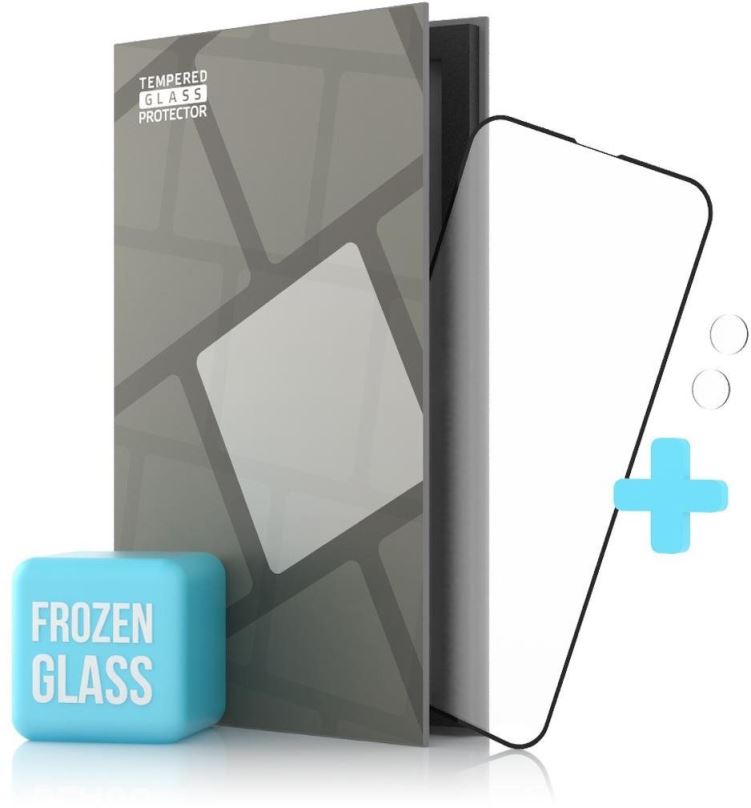 Ochranné sklo Tempered Glass Protector matné pro iPhone 13 mini, černé + sklo na kameru (Case Friendly)