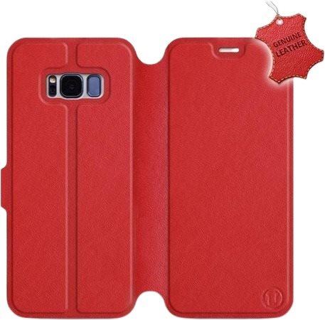 Kryt na mobil Flip pouzdro na mobil Samsung Galaxy S8 - Červené - kožené -   Red Leather