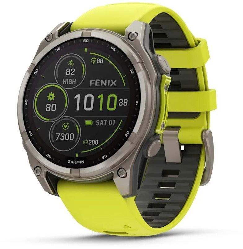 Chytré hodinky Garmin Fenix 8 47mm Sapphire Solar Titanium Yellow/Graphite Band