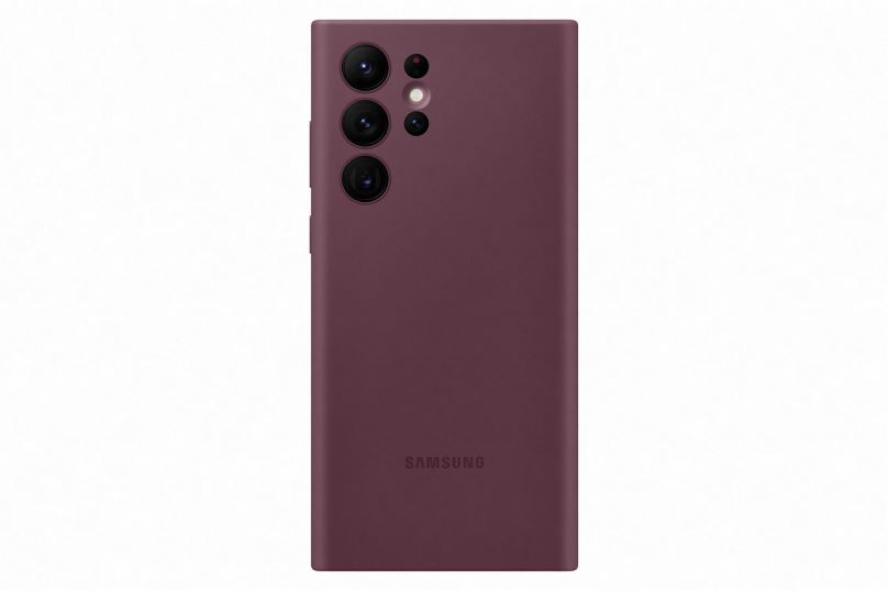 Kryt na mobil Samsung Galaxy S22 Ultra 5G Silikonový zadní kryt vínový