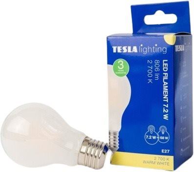 LED žárovka Tesla - LED žárovka FILAMENT RETRO BULB E27, 7,2W, 230V, 806lm, 25 000h, 2700K teplá bílá, 360st