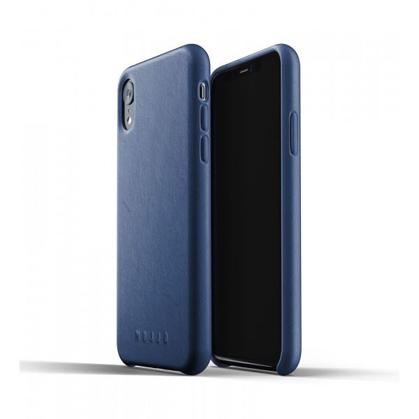 MUJJO Full Leather Case pro iPhone XR - modrý