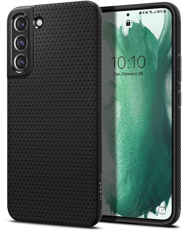 Kryt na mobil Spigen Liquid Air Matte Black Samsung Galaxy S22 5G