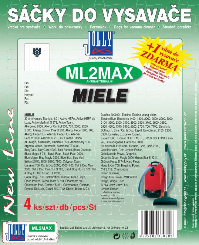Sáčky do vysavače Sáčky do vysavače ML2 MAX - textilní - vůně Skořice