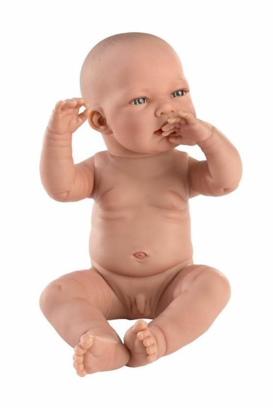 Panenka Llorens 84301 New Born Chlapeček - realistická panenka miminko s celovinylovým tělem - 43 cm