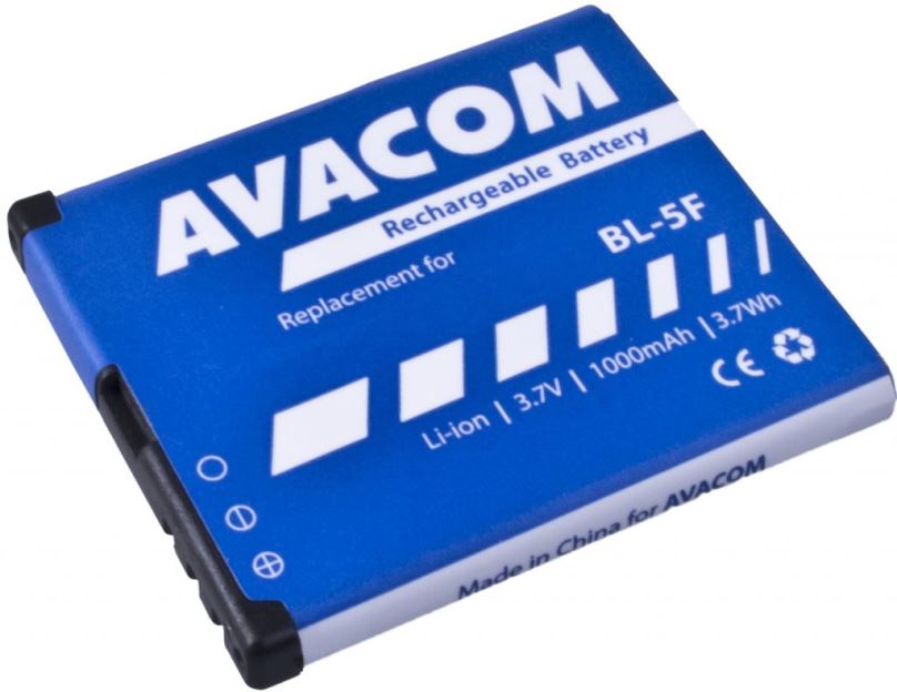 Baterie pro mobilní telefon Avacom pro Nokia N95, E65, Li-Ion 3,6V 1000mAh (náhrada BL-5F)