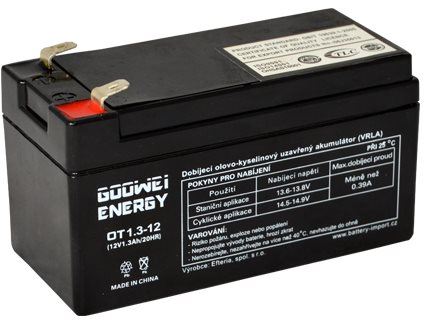 Baterie pro záložní zdroje GOOWEI ENERGY Bezúdržbový olověný akumulátor OT1.3-12, 12V, 1.3Ah