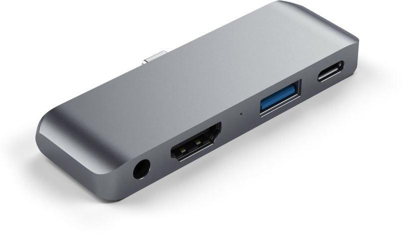 Replikátor portů Satechi Aluminium Type-C Mobile Pro Hub (HDMI 4k,1x Jack 3mm,1x USB-A,1x USB-C) - Space Grey
