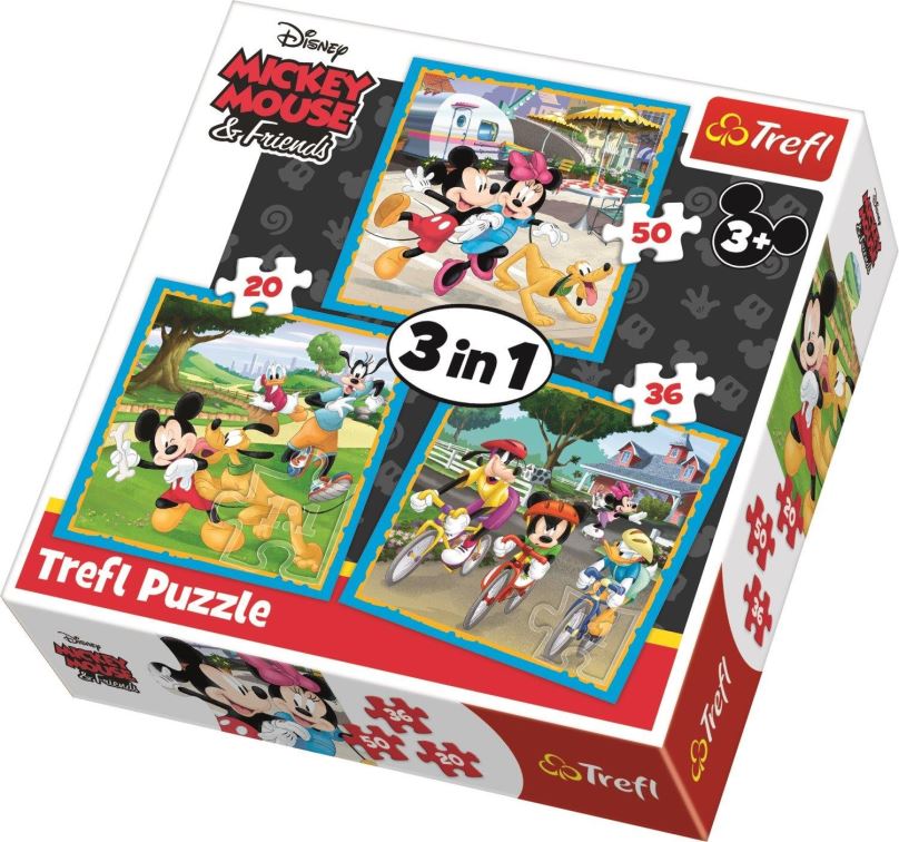 Puzzle Trefl Puzzle Mickey Mouse a přátelé 3v1 (20,36,50 dílků)