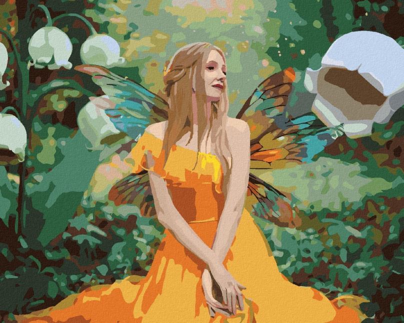 Malování podle čísel Žena ve fantasy lese, 40x50 cm, bez rámu a bez vypnutí plátna