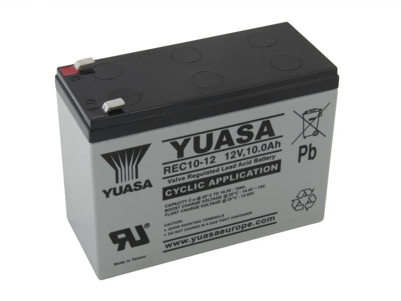Yuasa 12V 10Ah olověný akumulátor DeepCycle AGM F2 (REC10-12)