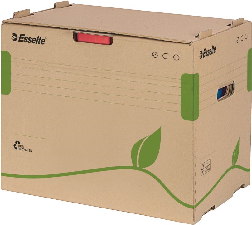 Archivační krabice ESSELTE ECO, 42.7 x 34.3 x 30.5 cm, hnědo/zelená - 1 ks v balení
