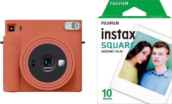 Instantní fotoaparát Fujifilm Instax Square SQ1 oranžový + 10x fotopapír