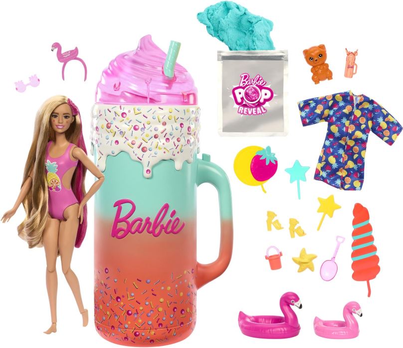 Panenka Barbie Pop Reveal Barbie deluxe šťavnaté ovoce - Tropické smoothie