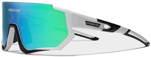 Cyklistické brýle Kingseven Cyklistické brýle LS910 Bílo – černé / sklo zelené C12
