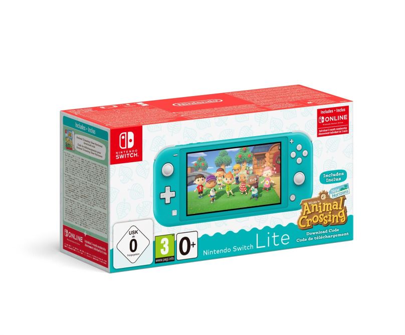 Herní konzole Nintendo Switch Lite - Turquoise + Animal Crossing + 3M NSO