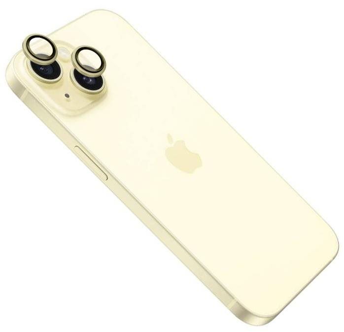 Ochranné sklo FIXED Camera Glass pro Apple iPhone 15/15 Plus žlutá