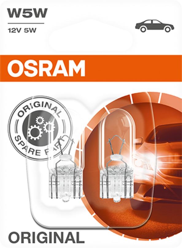 Autožárovka Osram Originál W5W, 12V, 5W, W2.1x9.5d, 2 kusy v balení