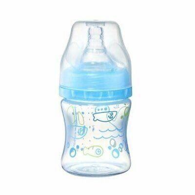 Kojenecká láhev BabyOno antikoliková láhev se širokým hrdlem, 120 ml - modrá