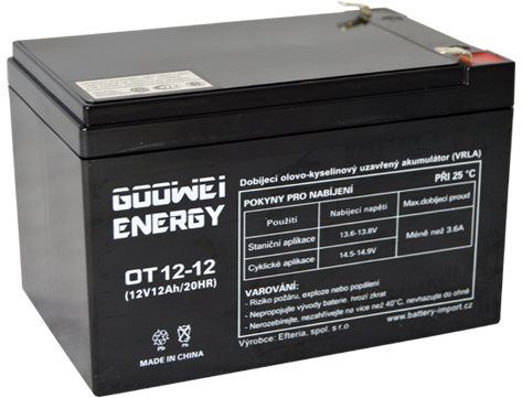 Baterie pro záložní zdroje GOOWEI ENERGY Bezúdržbový olověný akumulátor OT12-12, 12V, 12Ah