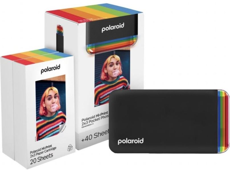 Termosublimační tiskárna Polaroid Hi·Print 2x3  Pocket Photo Printer Generation 2 Starter Set Black