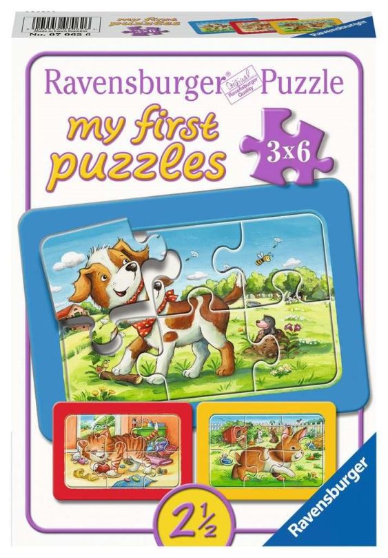 RAVENSBURGER Moje první puzzle Zvířecí kamarádi 3x6 dílků