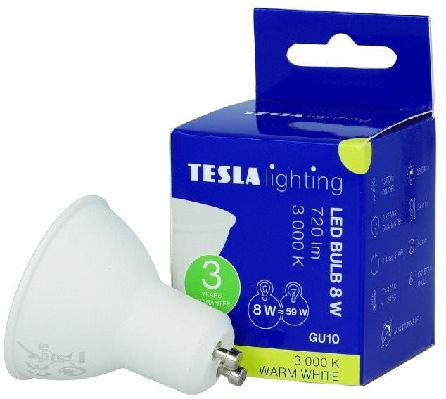 LED žárovka TESLA LED 8W GU10, teplá bílá