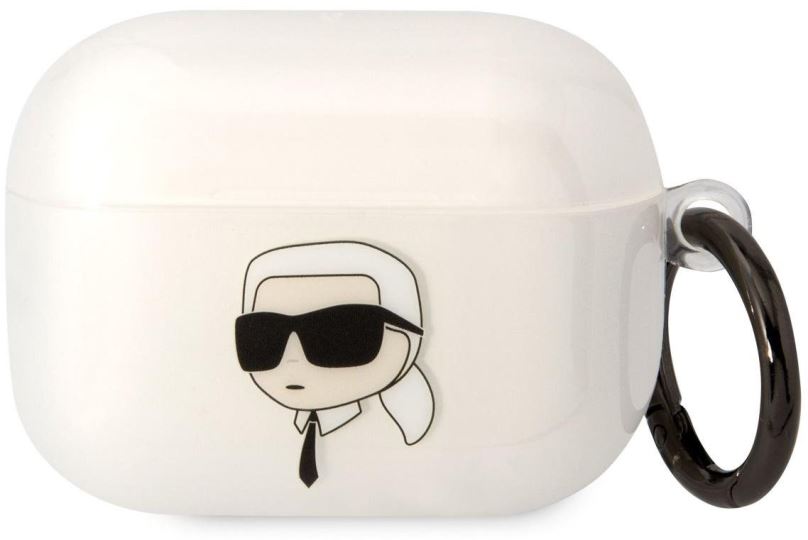 Pouzdro na sluchátka Karl Lagerfeld 3D Logo NFT Karl Head TPU Pouzdro pro Airpods Pro White