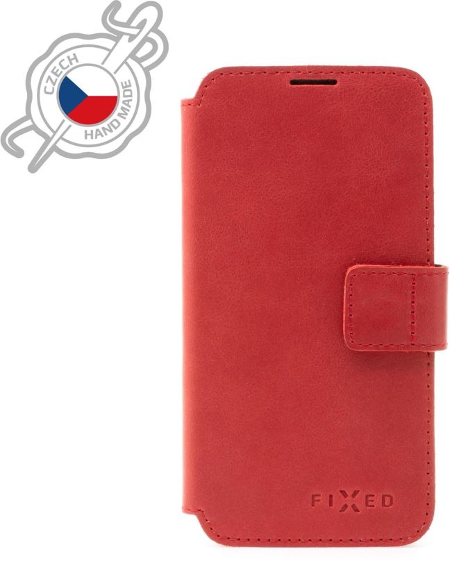 Pouzdro na mobil FIXED ProFit z pravé hovězí kůže pro Apple iPhone 12/12 Pro červené