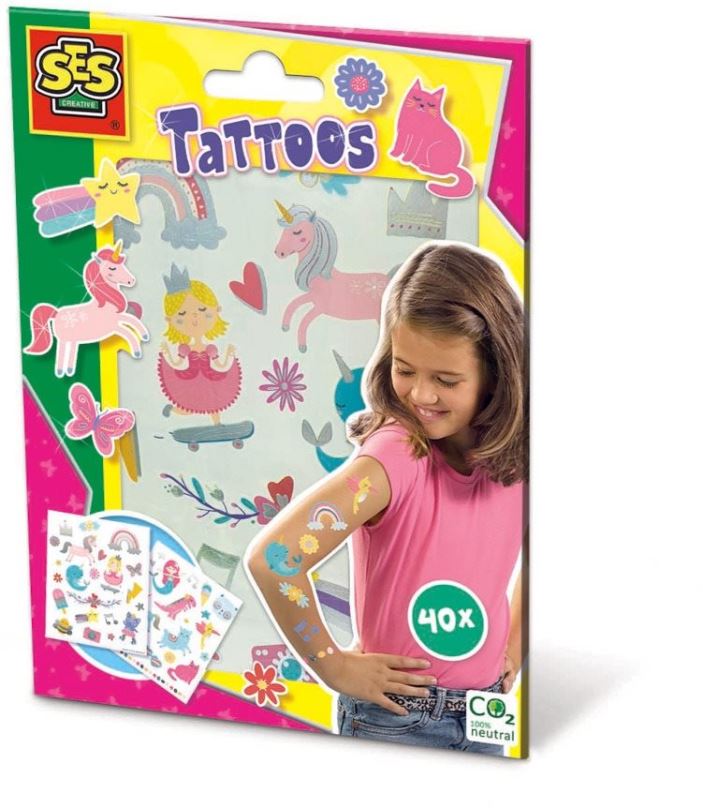 Dočasné tetování SES Dětské tetování pro dívky, 40 ks